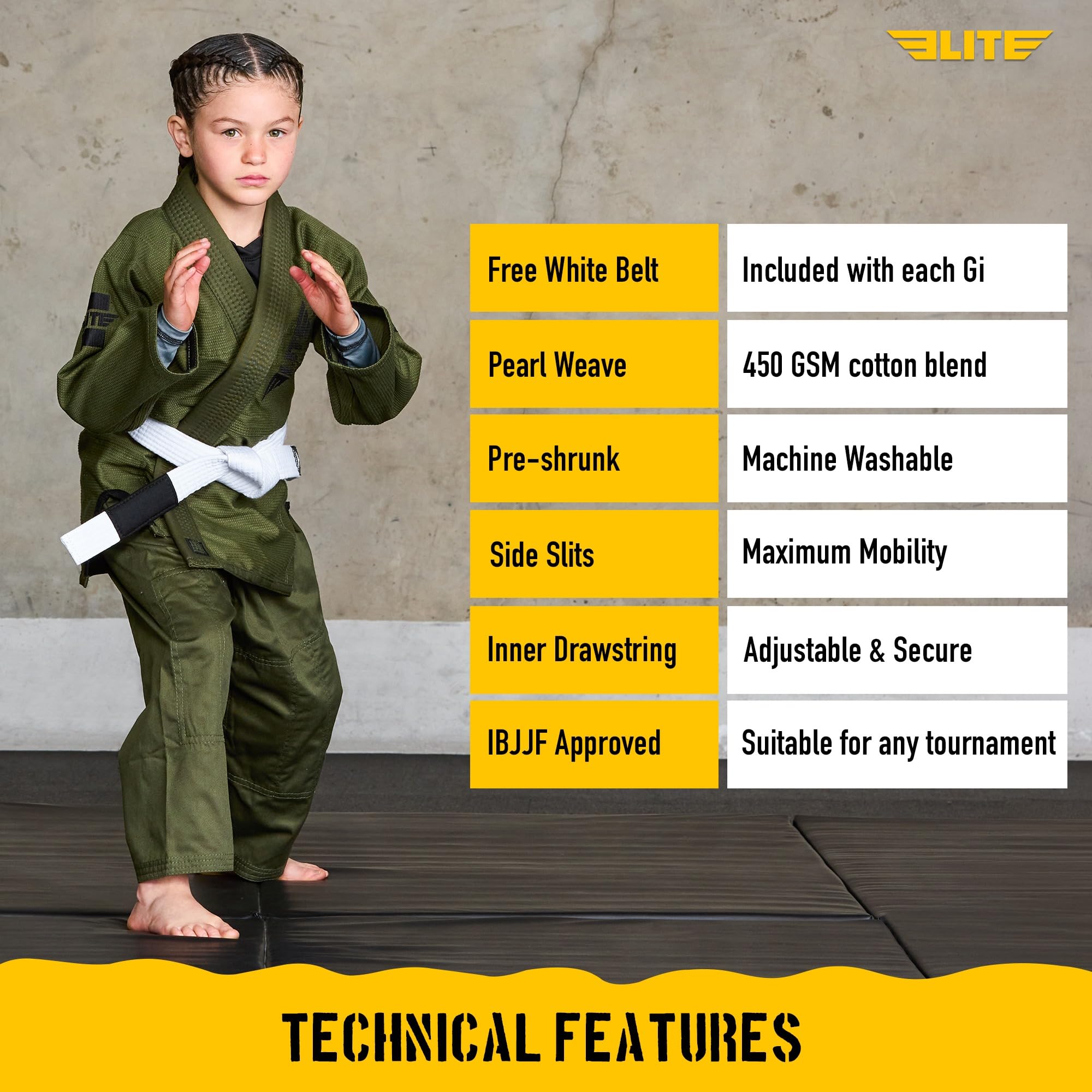 Elite Sports Unisex Et2500-kids Kinder Bjj Gi