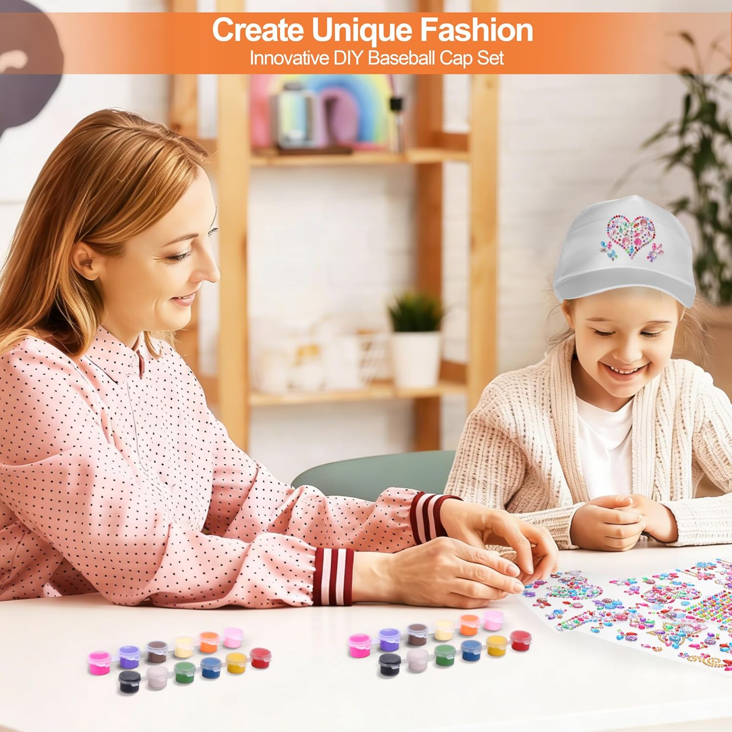 Aneco 16 Packs DIY Baseball Caps Hats, Adjustable Sport Ball Caps, White Creative Painting Baseball Cap with Acrylic Paint Strips and Brushes, Stickers for Outdoor Sports, Camp, Summer, Birthday - Image 5