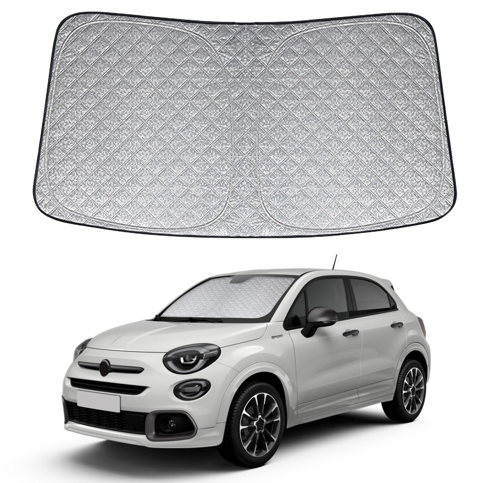 Parasole Auto Parabrezza Interno per Fiat 500X 2015-2026, Parasole per Parabrezza Anteriore, Pieghevole Blocca i Raggi UV Sun Visor Protector