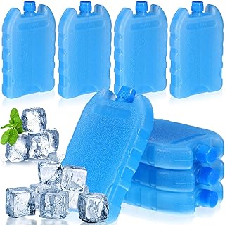 Toyvian Reusable Ice Packs, 8Piece for Portable Air Conditioners Lunch Boxes Slim Long Cooler Ice Boxes for Personal Fans Camping Travel and Office Use