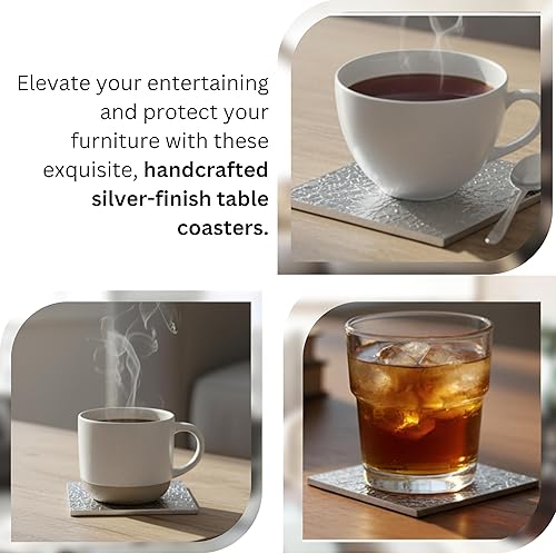 Miniatura 5 de Juego de posavasos de mesa grabados de alta calidad, juego de posavasos de 12 a 4 pulgadas para mesa, protección de mesa auxiliar, acento de