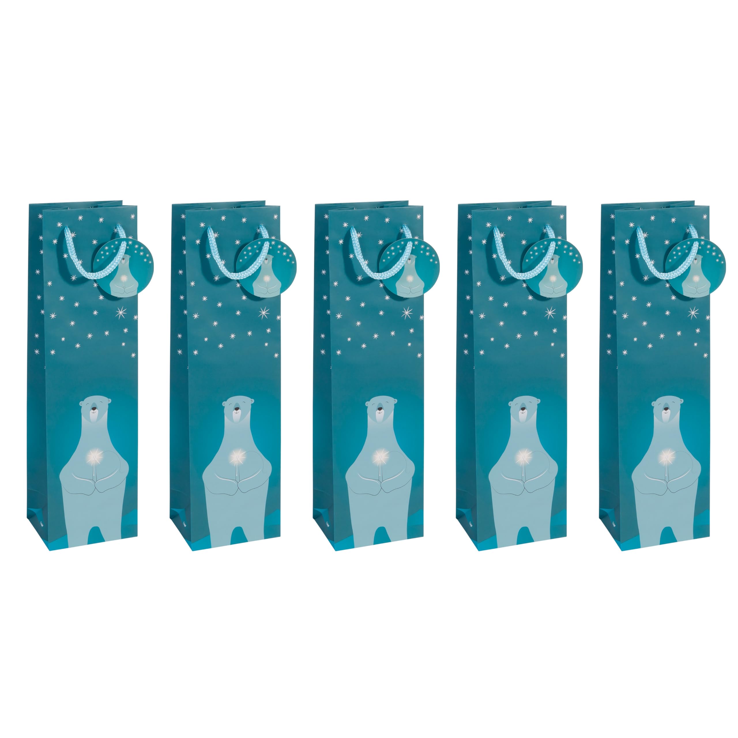 SIGEL GT054 Gift bag bottle, petrol Blue, 10 x 35 cm