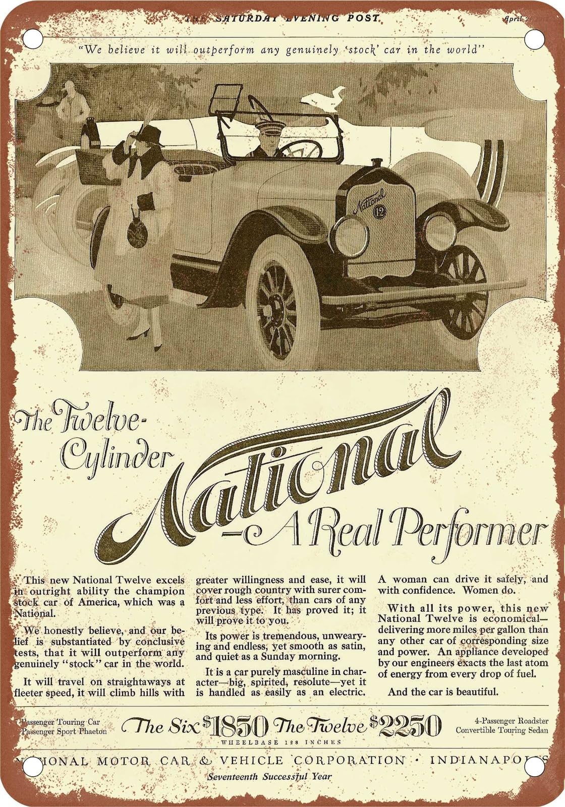 METAL SIGN - 1917 National Vintage Ad 02 - Old Retro Rusty Look home decor