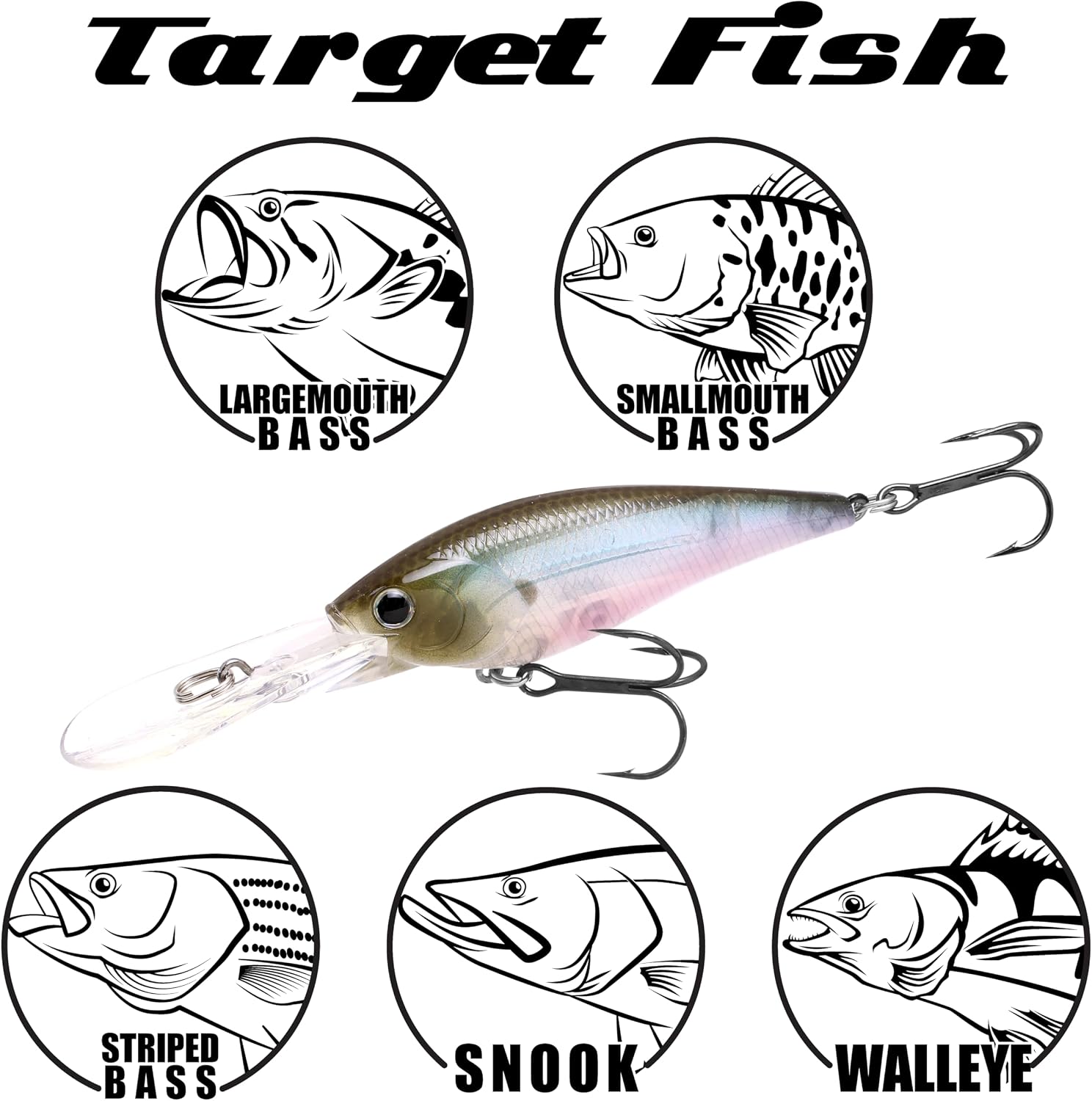 LUCKY CRAFT Slim Shad D-9, Freshwater Lake Bass Fishing Bait