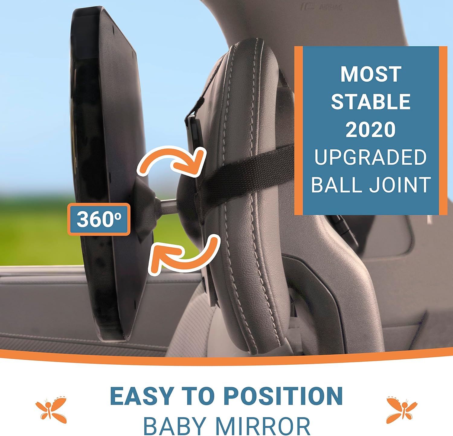 Cozy Greens Shatterproof Baby Car Mirror Clear Dominican