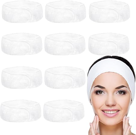 4 Pezzi Fascia Capelli Skincare Trucco – Morbida In Microfibra, Regolabile, Bianca E Nera - 4