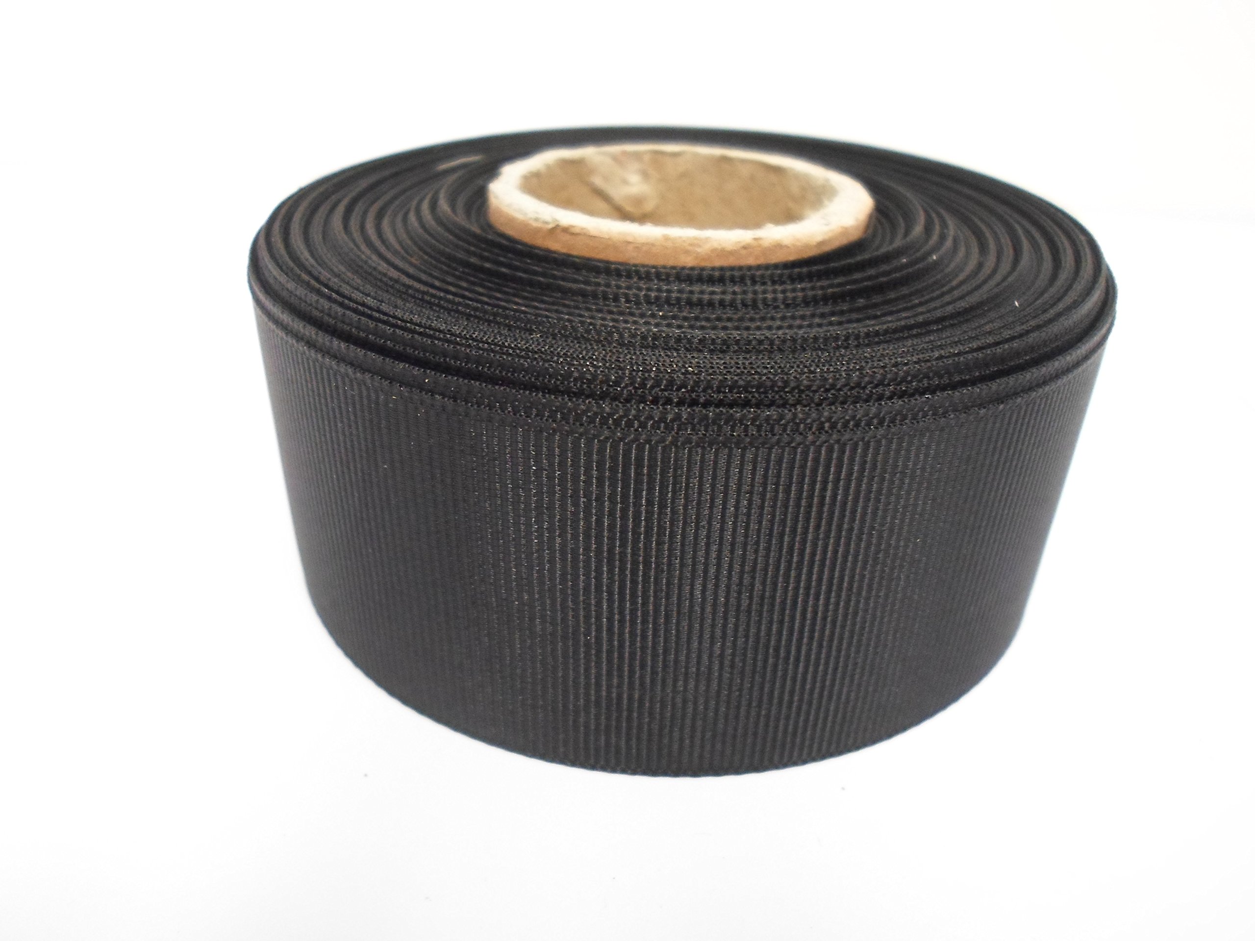 2 metres (Cut from Reel) of 38mm Grosgrain Ribbed Ribbon Black Double Sided 38 mm 3.8cm 1.5" 1.5 Inch
