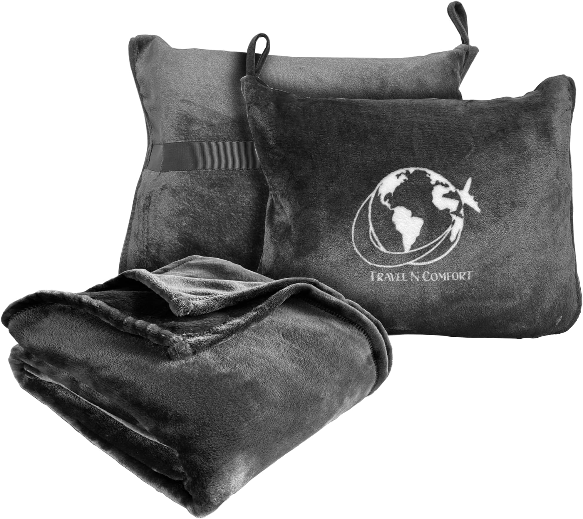 Travel N ComfortBlanket and Pillow Set (Black)
