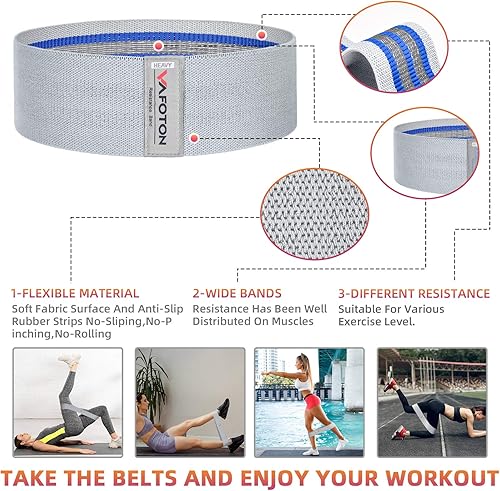Miniatura 4 de VAFOTON Bandas de ejercicio para glúteos, juego de bandas de resistencia para mujeres y hombres, accesorios de gimnasio en casa, banda elástica