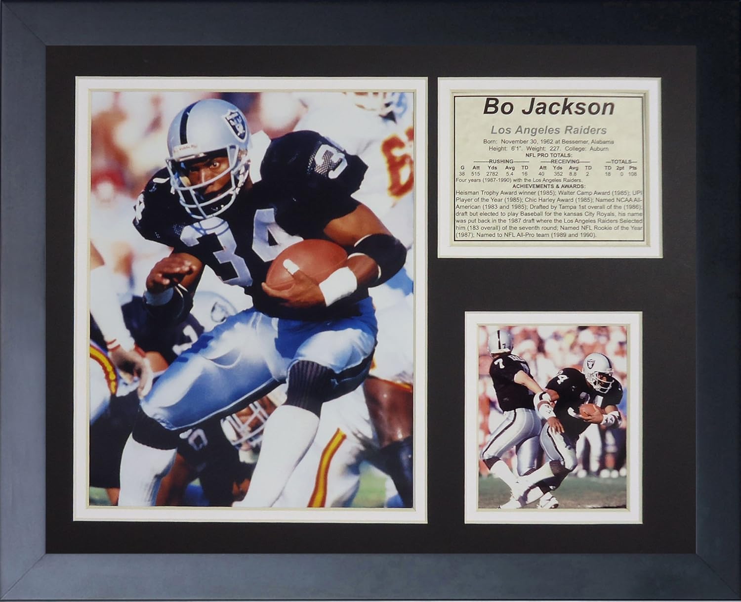 Legends Never Die Bo Jackson Framed Photo Collage, Black, 11x14-Inch