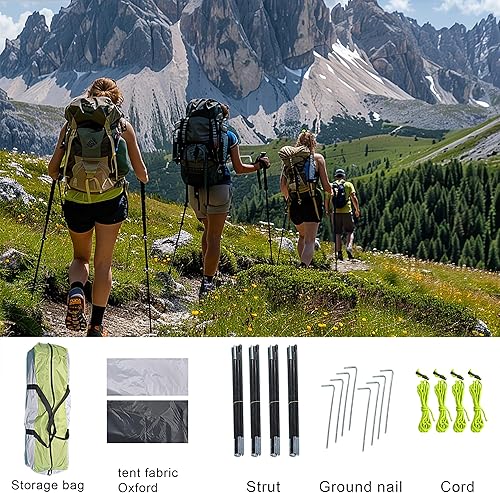 Miniatura 5 de Tienda de campaña impermeable para 4  6 personas, 83 x 106 pulgadas, suelo Oxford, gris verde