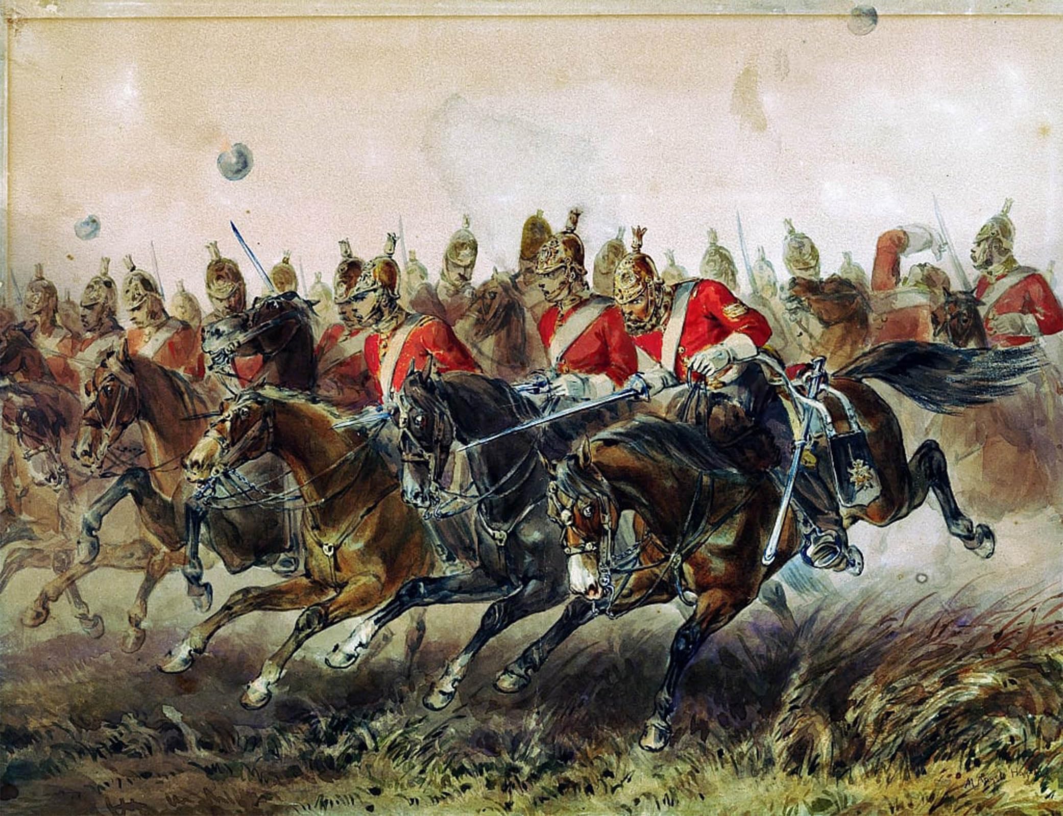 SERENDIPITP Vintage Picture Print on Canvas Wall Art Poster the Charge of the Light Brigade During the Battle of Balaclava by Michael Angelo Hayes Artwork Print Poster for Wall Decor 60x90cm