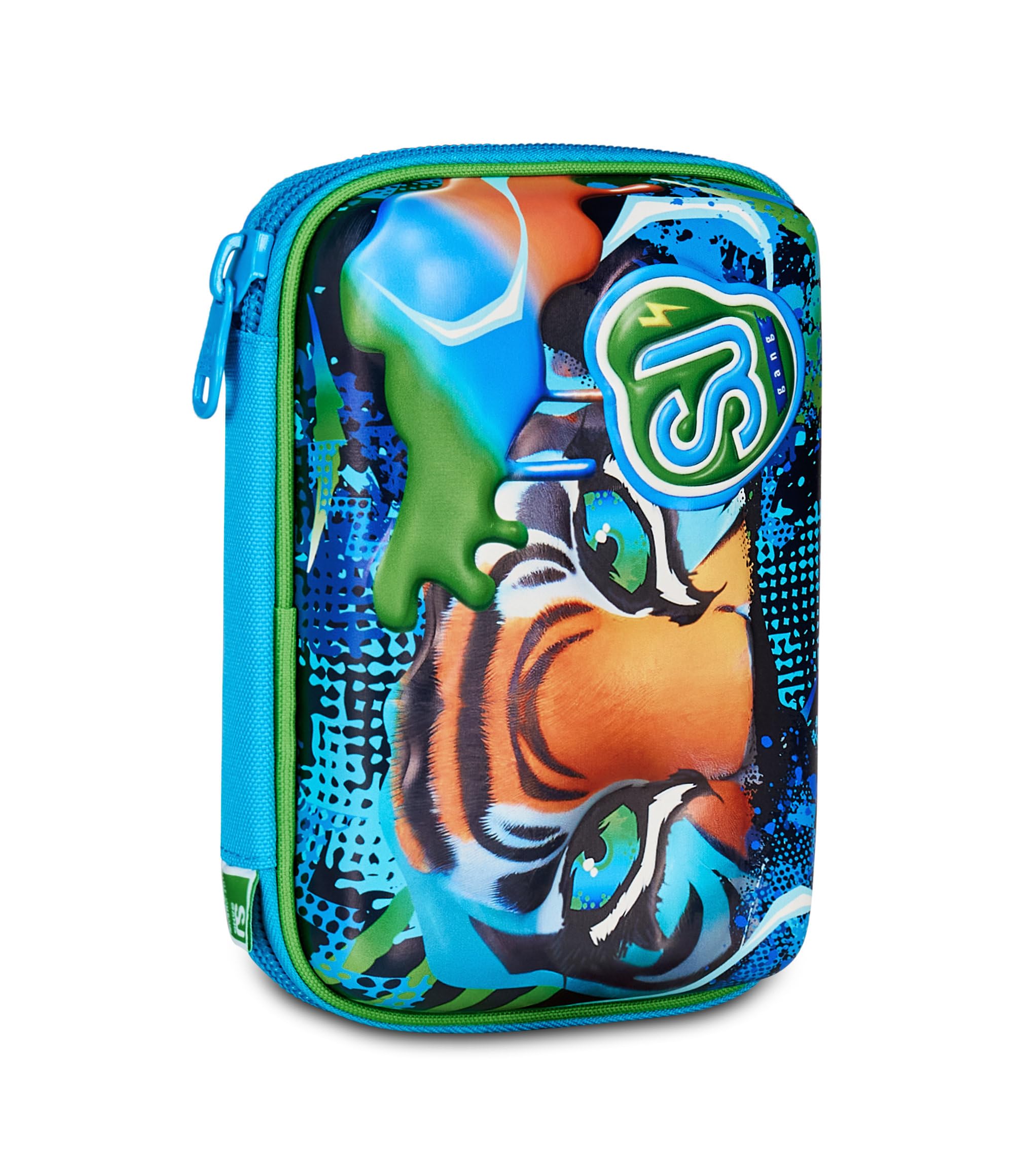SJ GANG STYLE JAM GANG Astuccio Scuola Speed Pad + Air Tiger, Blu, Portapenne Mono Scomparto con Plance Amovibili, Completo Di Penne, Matite, Colori, Accessori Zaino, Scuola Elementare, Bambino