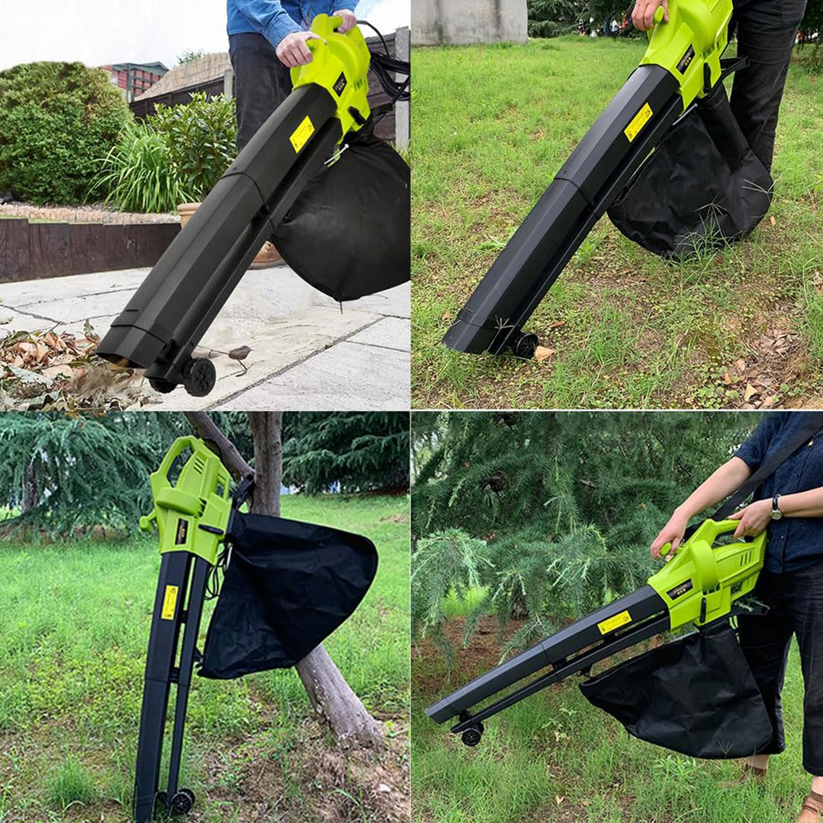 Soplador y Aspirador de Hojas 3 en 1 para jardín, 3000 W, Bolsa recolectora de 40 L, Velocidad del Viento 270 km/h, Ligero y Potente, Ideal para el Cuidado del césped.