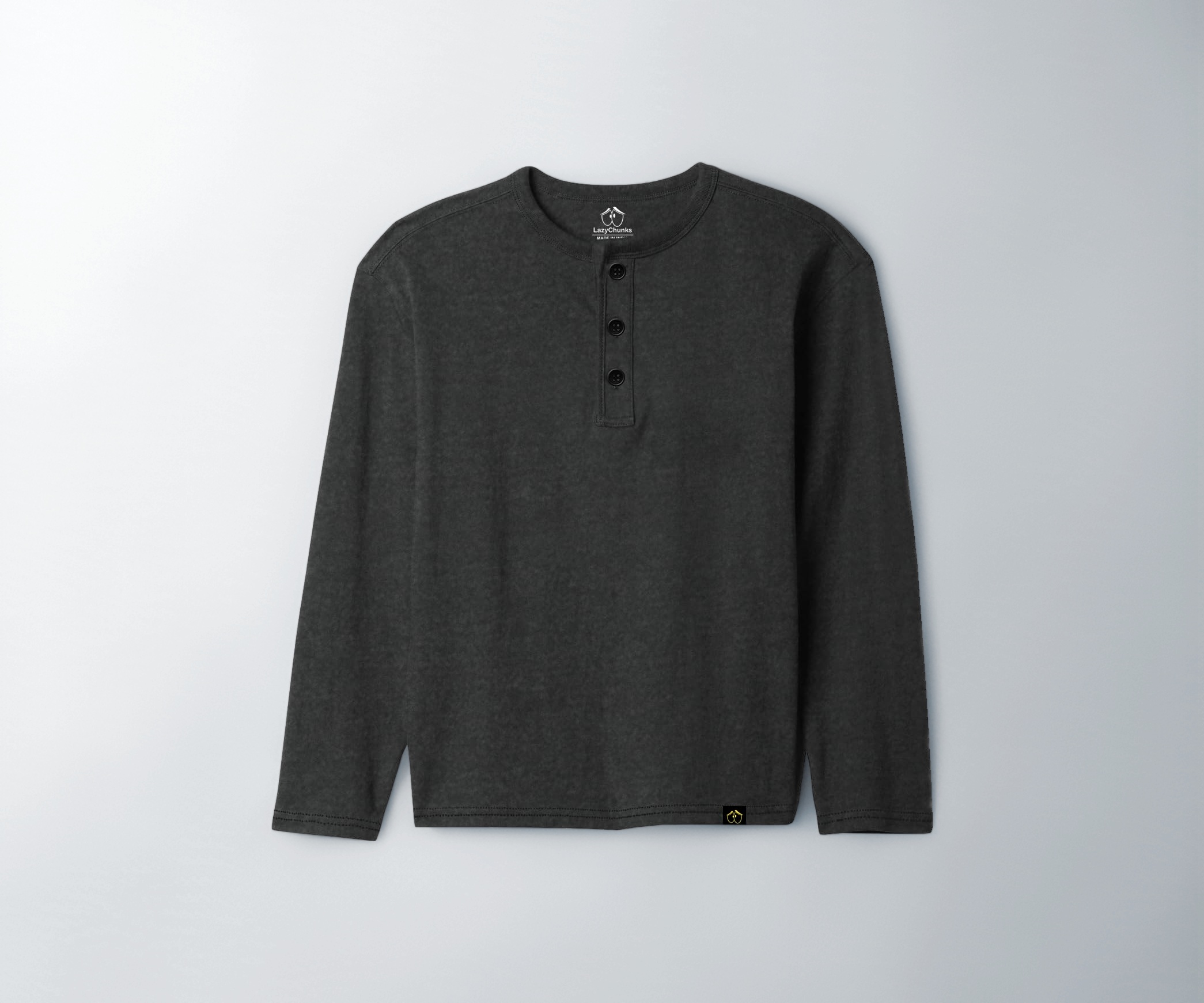 LAZYCHUNKS Men's Henley Full Sleeve T-Shirt - Image 1