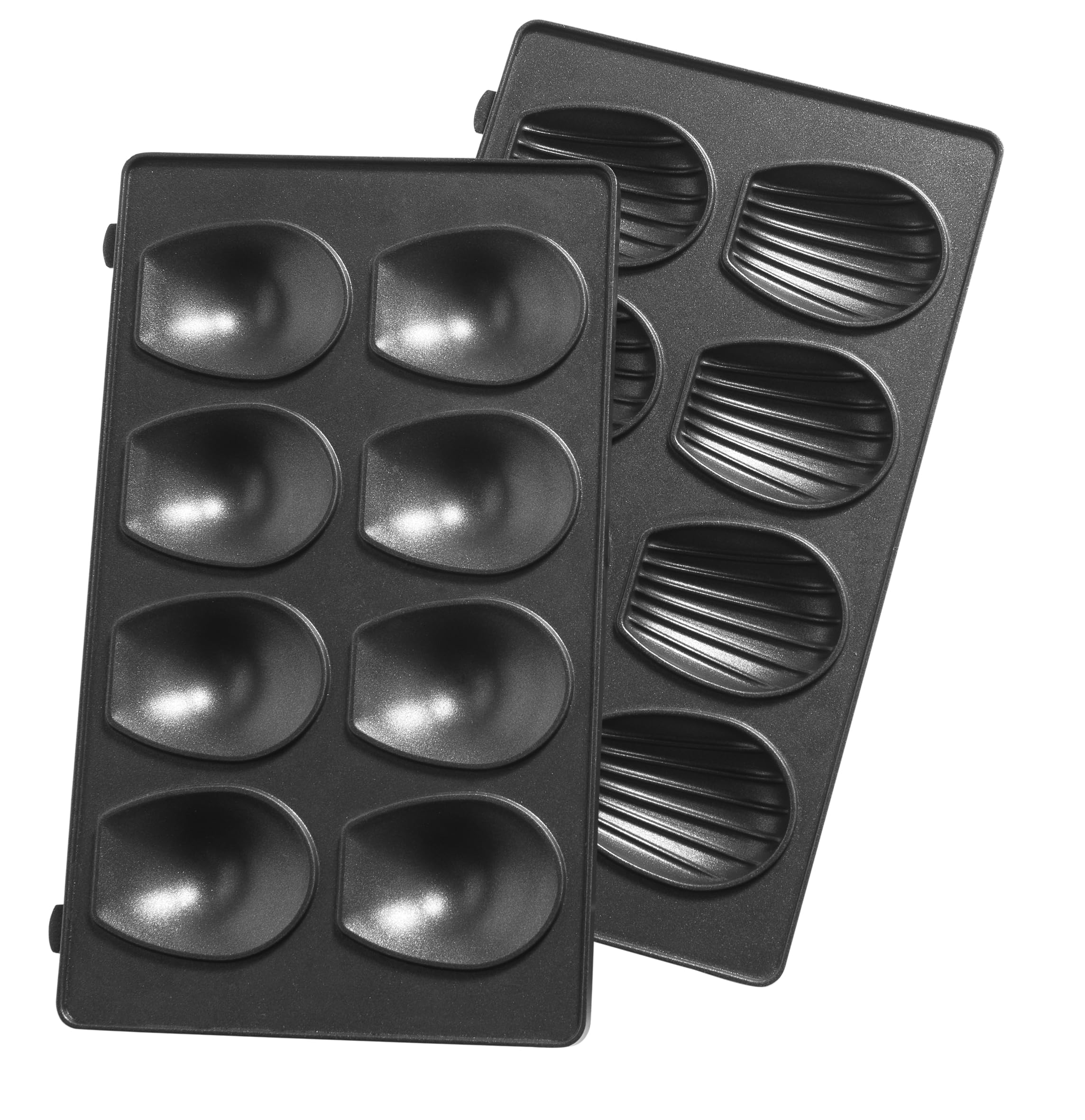 TEFAL XA801512 Wymienne płyty do mini magdalenek, dedykowane do Snack Collection, książka z przepisami, nieprzywierająca powłoka, czarny, numer 15