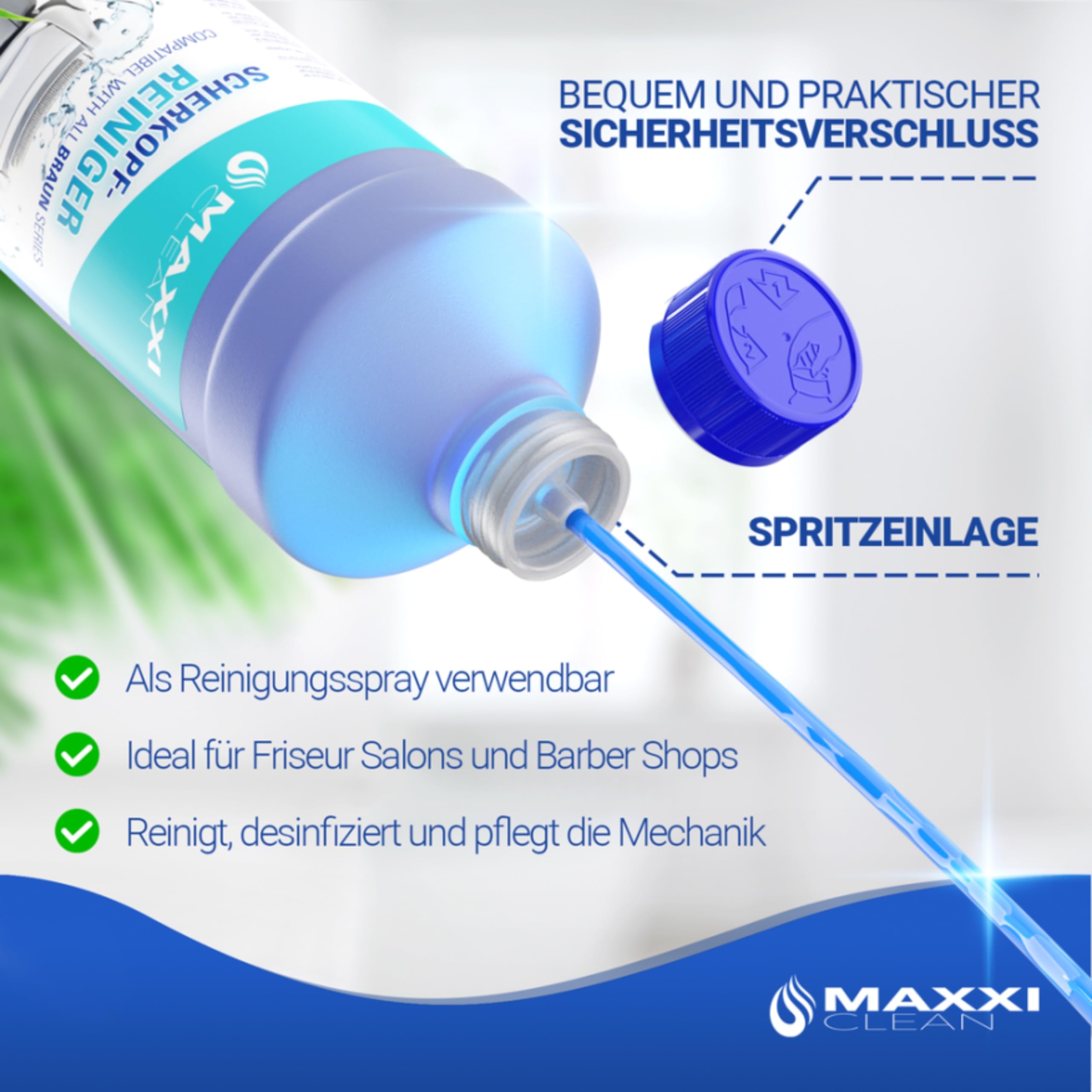Maxxi Clean | 3 x 750 ml di liquido di ricarica per cartuccia di pulizia, liquido detergente compatibile con stazione di pulizia marrone, spray detergente con profumo di aloe vera