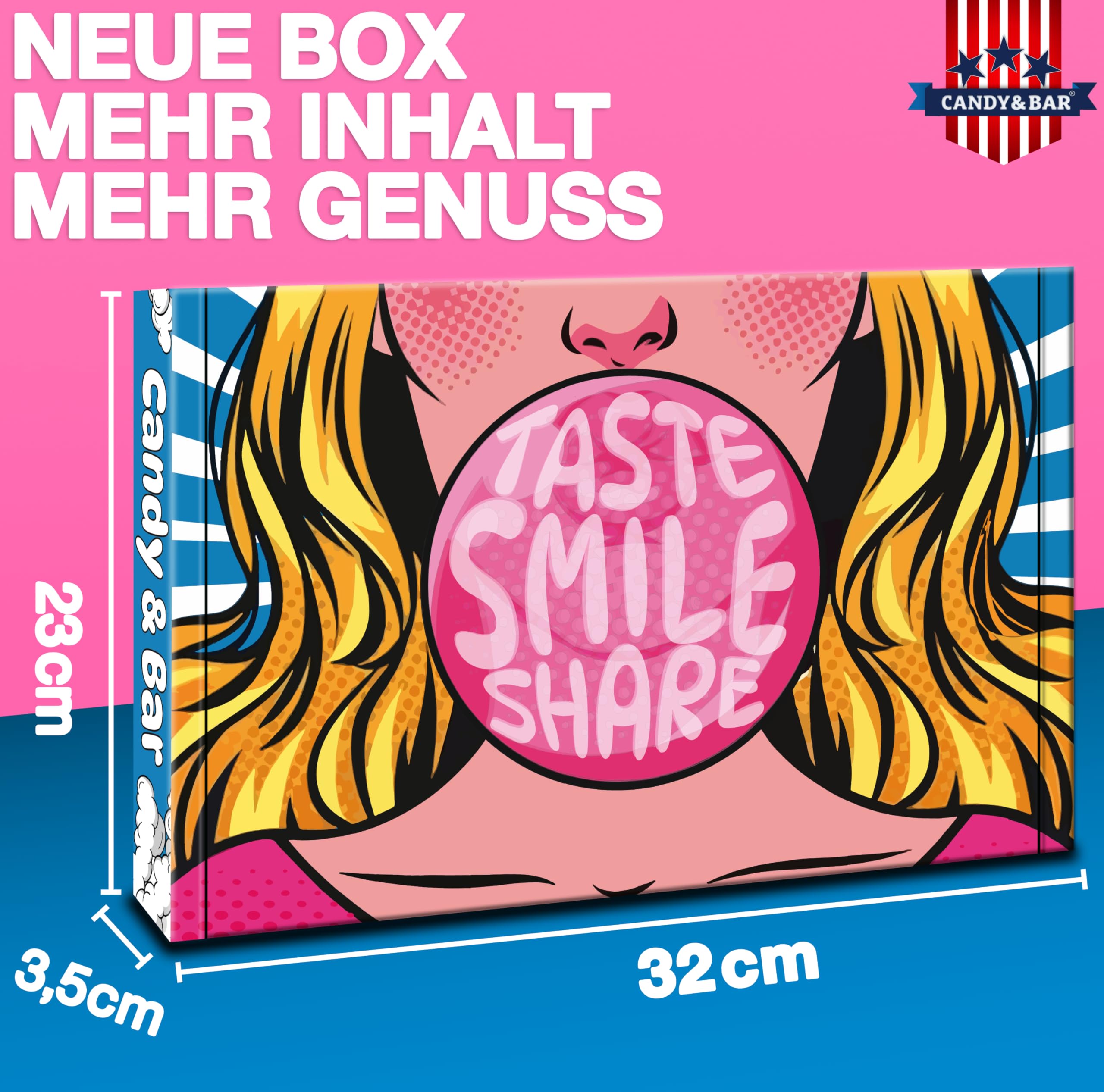 JUMBO USA Original BOX [21 Stück] | Amerikanische Süßigkeiten & Snacks Mix | Candy Box mit beliebten American Style Süßigkeiten | Geschenkbox für Freunde Familie & Partys | Candy & Bar®