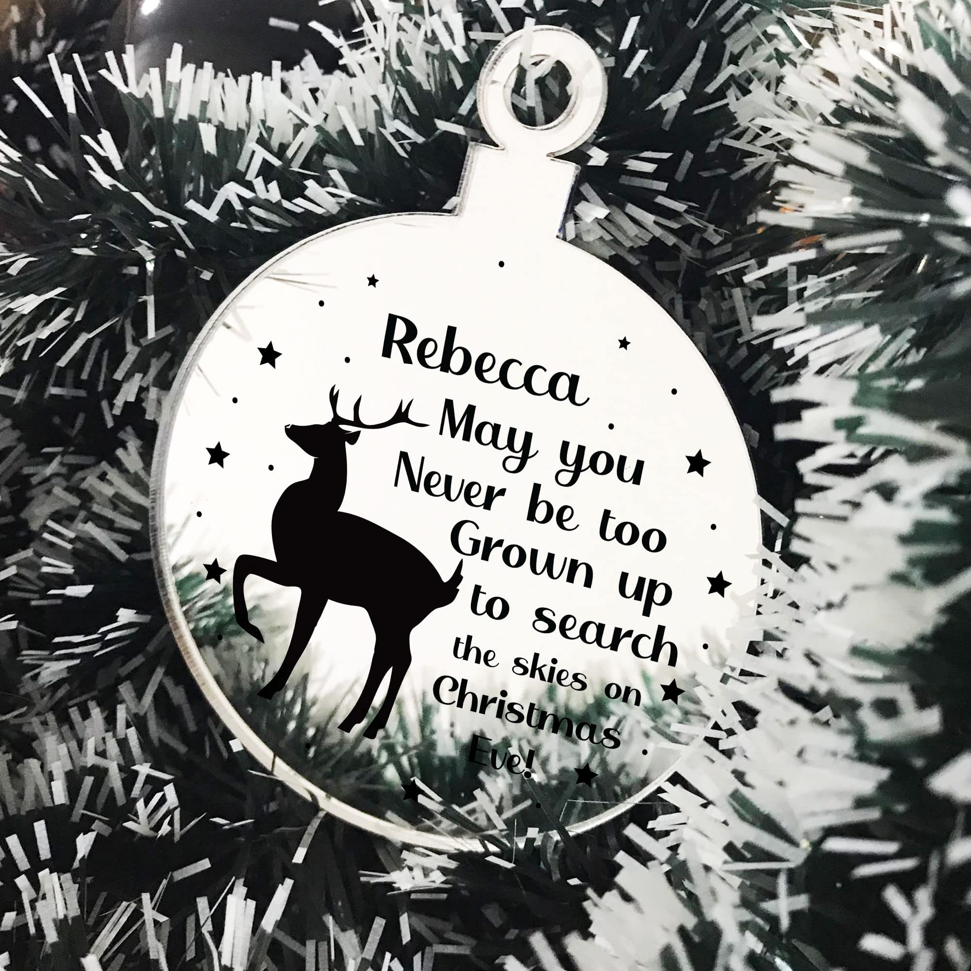 Personalised Christmas Tree Decoration Baby's First Christmas Bauble Engraved Gift