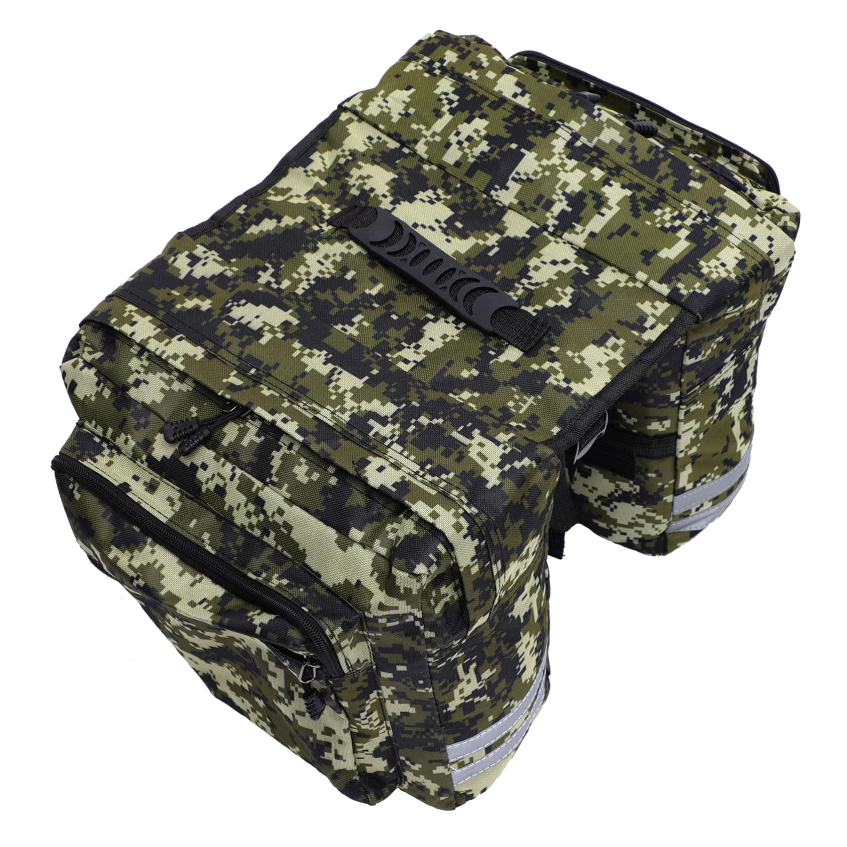 BESPORTBLE Camo Canvas Rear Seat Bag Bike Saddle Bag Reflective Strips Waterproof
