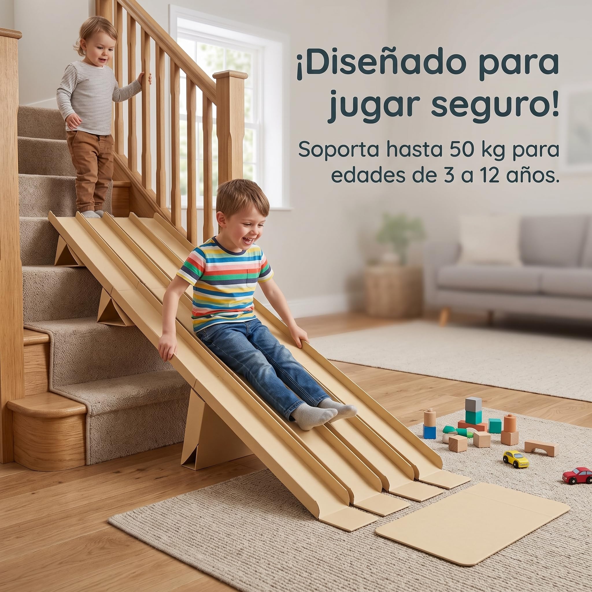 Treppenrutsche für – Indoor Outdoor Rutsche & Rutschbahn Treppe, 4 Meter lang