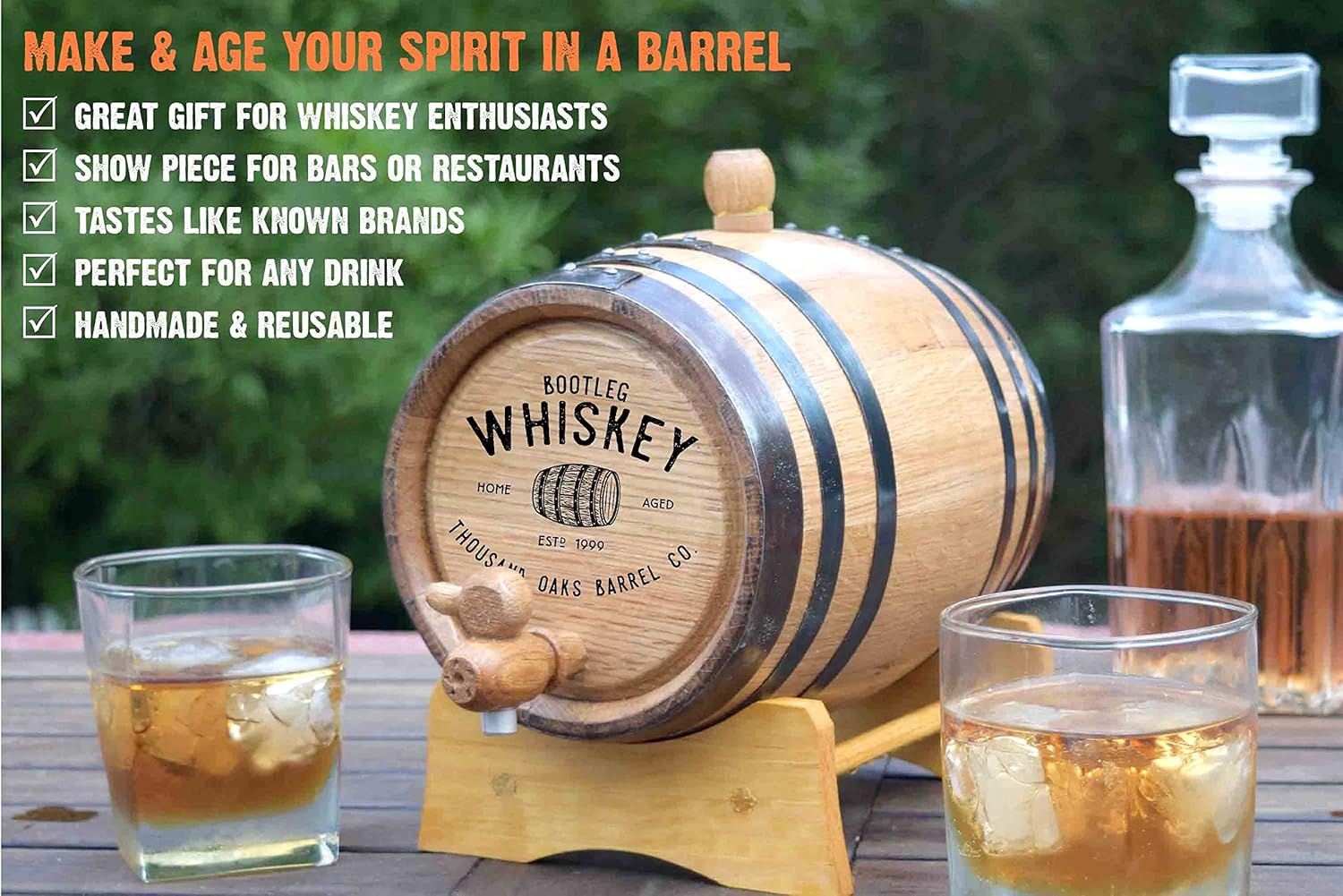 Personalized Bootleg Kit™ Barrel Aged "Bootleg Whiskey" Tennessee Whiskey Making Kit (2 Liter)