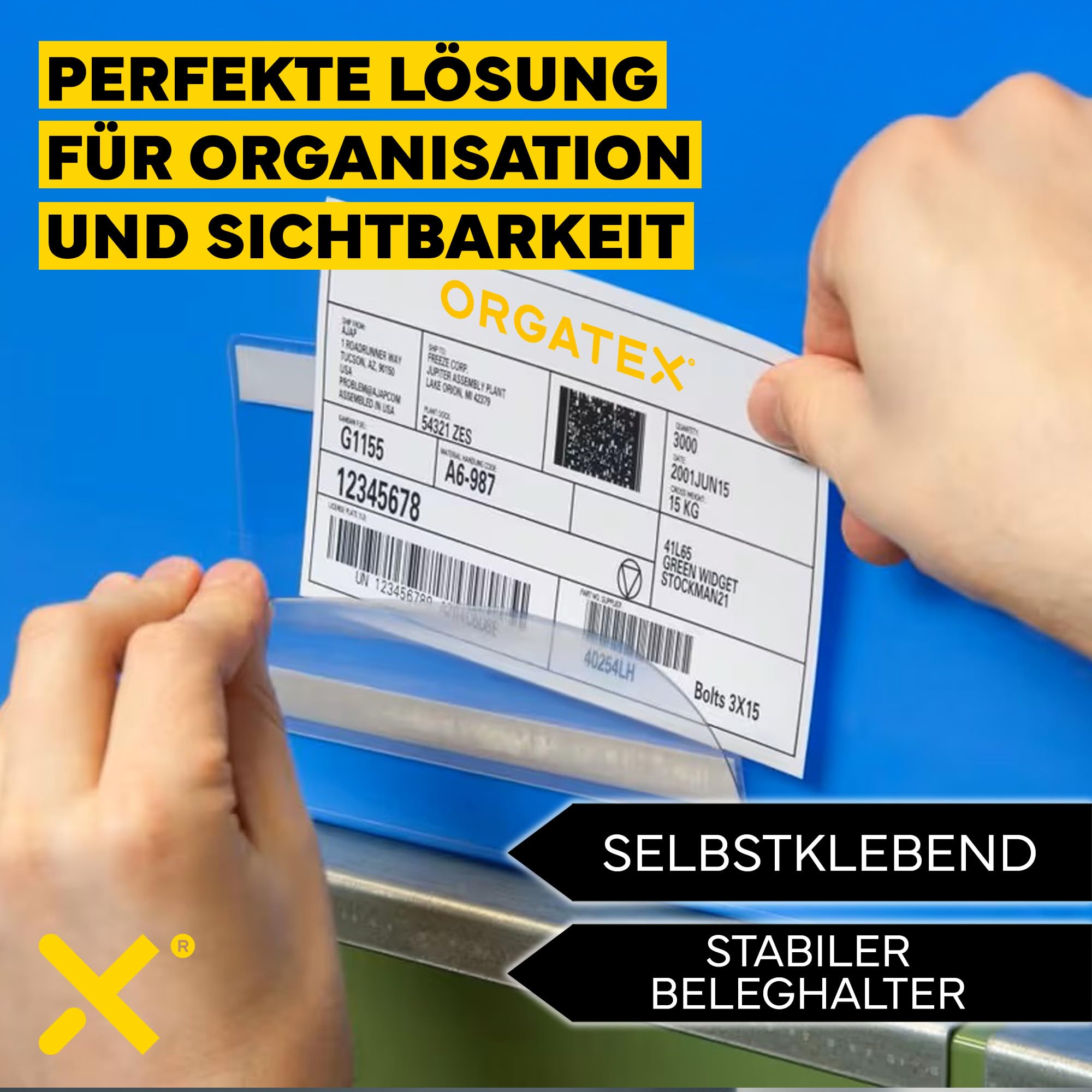 Etikettenhalter selbstklebend | Kanban-Cover Beleghalter selbstklebend, UV-beständig I Hart-PVC Kartenhalter für Regalbeschriftung Lager | 10 Stück, DIN A6 quer, transparent