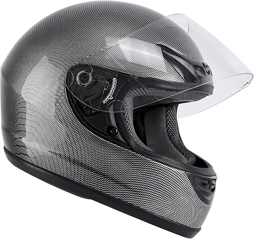 Miniatura 4 de TCMT Casco de cara completa de fibra de carbono XL para adultos, con visera abatible, todoterreno, calle, motocross, motocicleta, crucero, scooter,