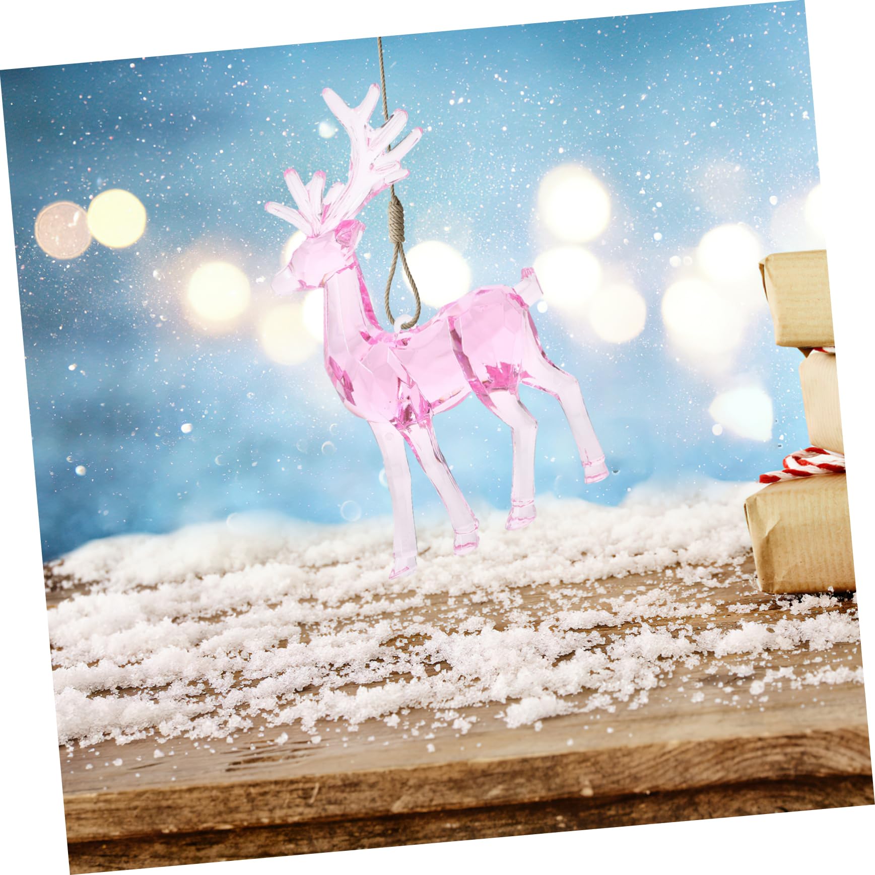 PRETYZOOM 10 Uds Adornos De Alce De Navidad De Cristal Acrílico Transparente Adornos Colgantes DIY 2 Uds Decoración De Árbol De Navidad Decoraciones para Árboles De Navidad Adorno De Alce