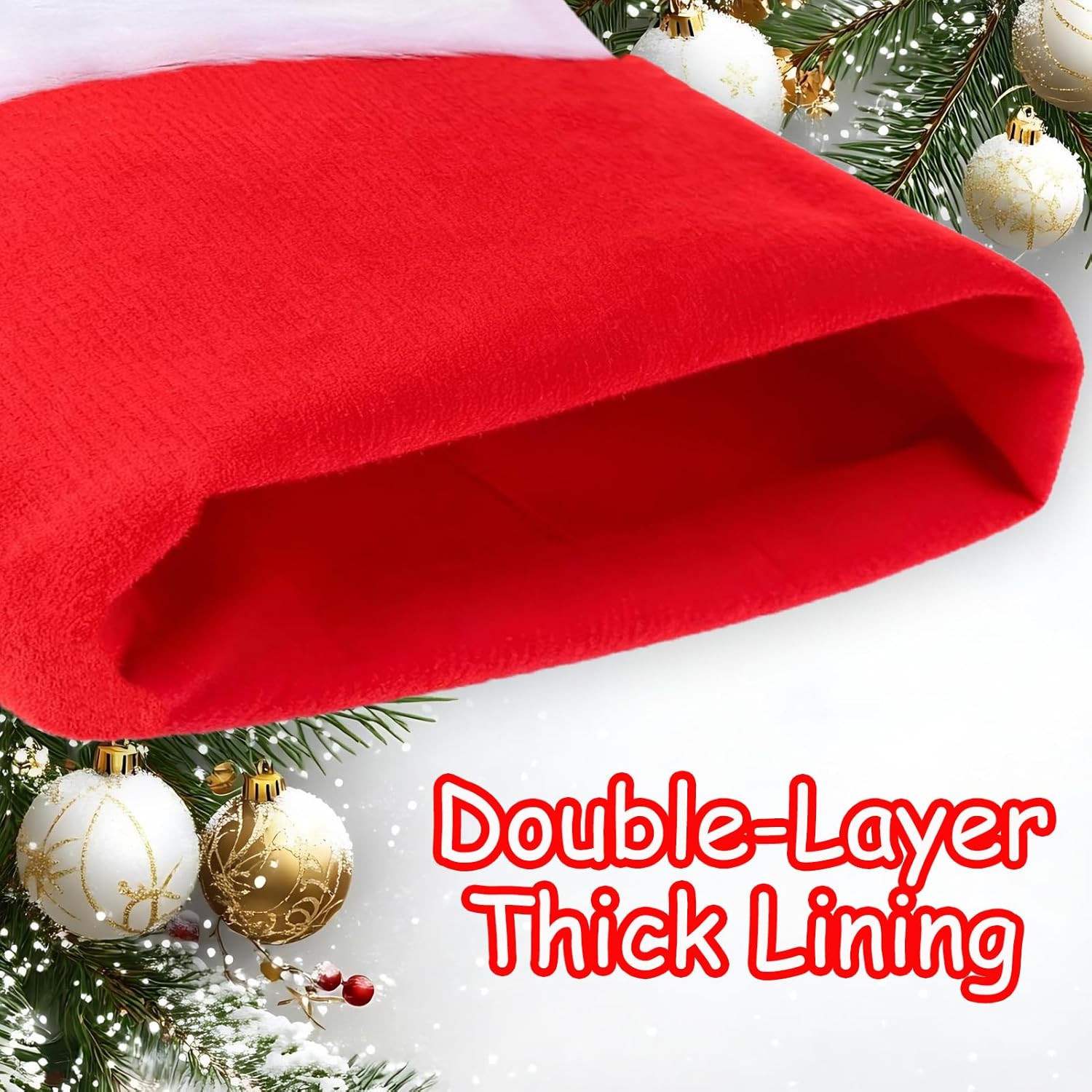 Christmas Santa Hats for Adults Unisex Velvet Classic Extra Thicken Fur Santa Hat for Festive Holiday Party Supplies