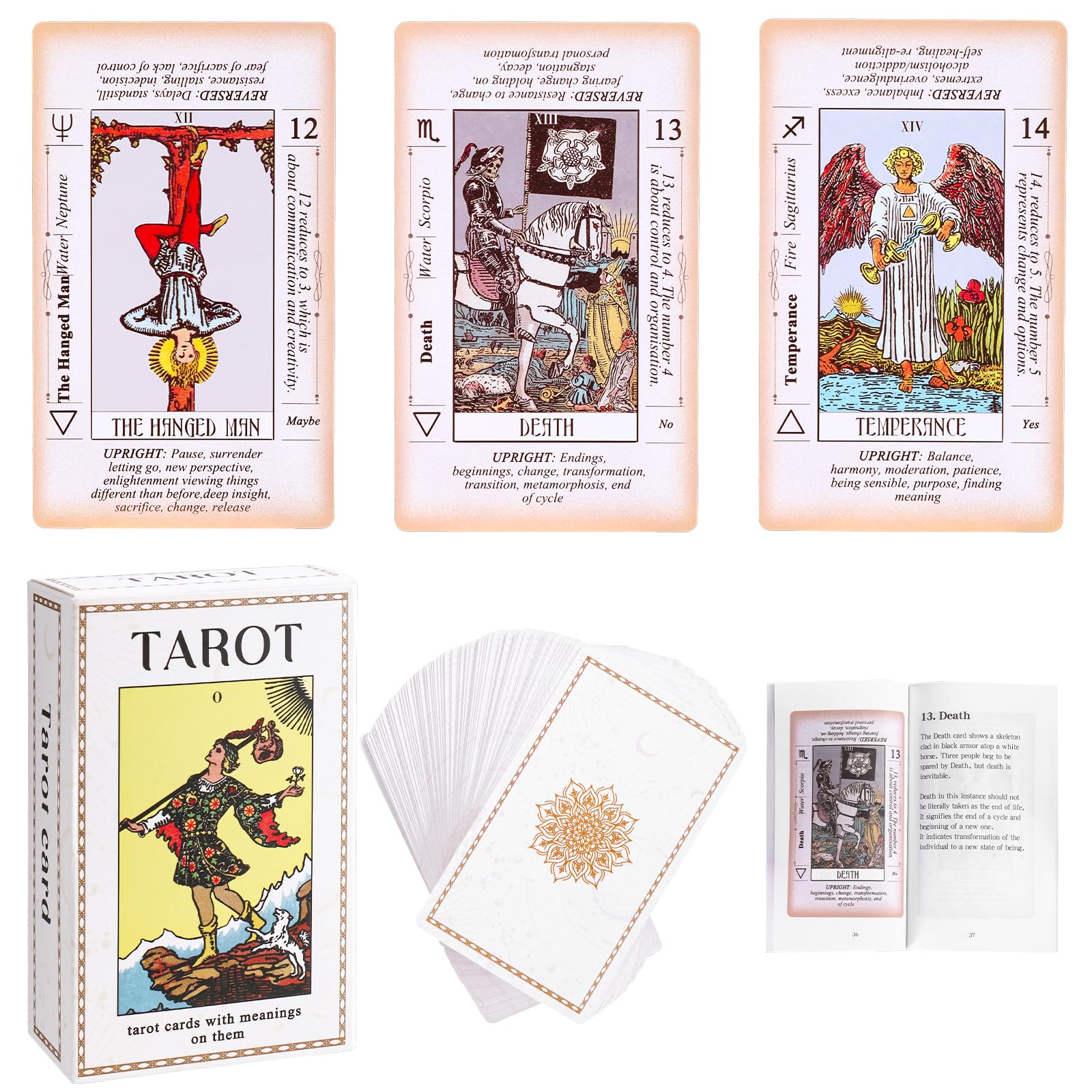 Neouth Tarot Cards with Guide Book, 78 Classic Original Tarot