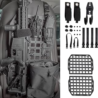 Rigid Molle Panels for Vehicles - Heavy-Duty Aluminium Alloy Organizer for Modular Storage & Display - Eco-Friendly & Versatile - Universal Fit with Adjustable Straps - 2 Pack (11"x13.5")