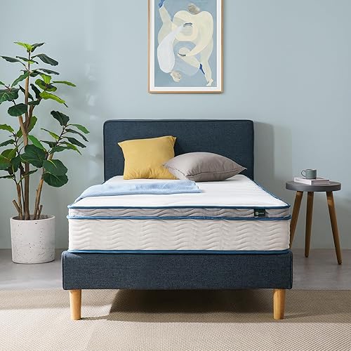 Miniatura 24 de Zinus - Colchón híbrido acolchado de enfriamiento Comfort Support de 12 pulgadas, resortes interiores ensacados para aislar el movimiento, soporte