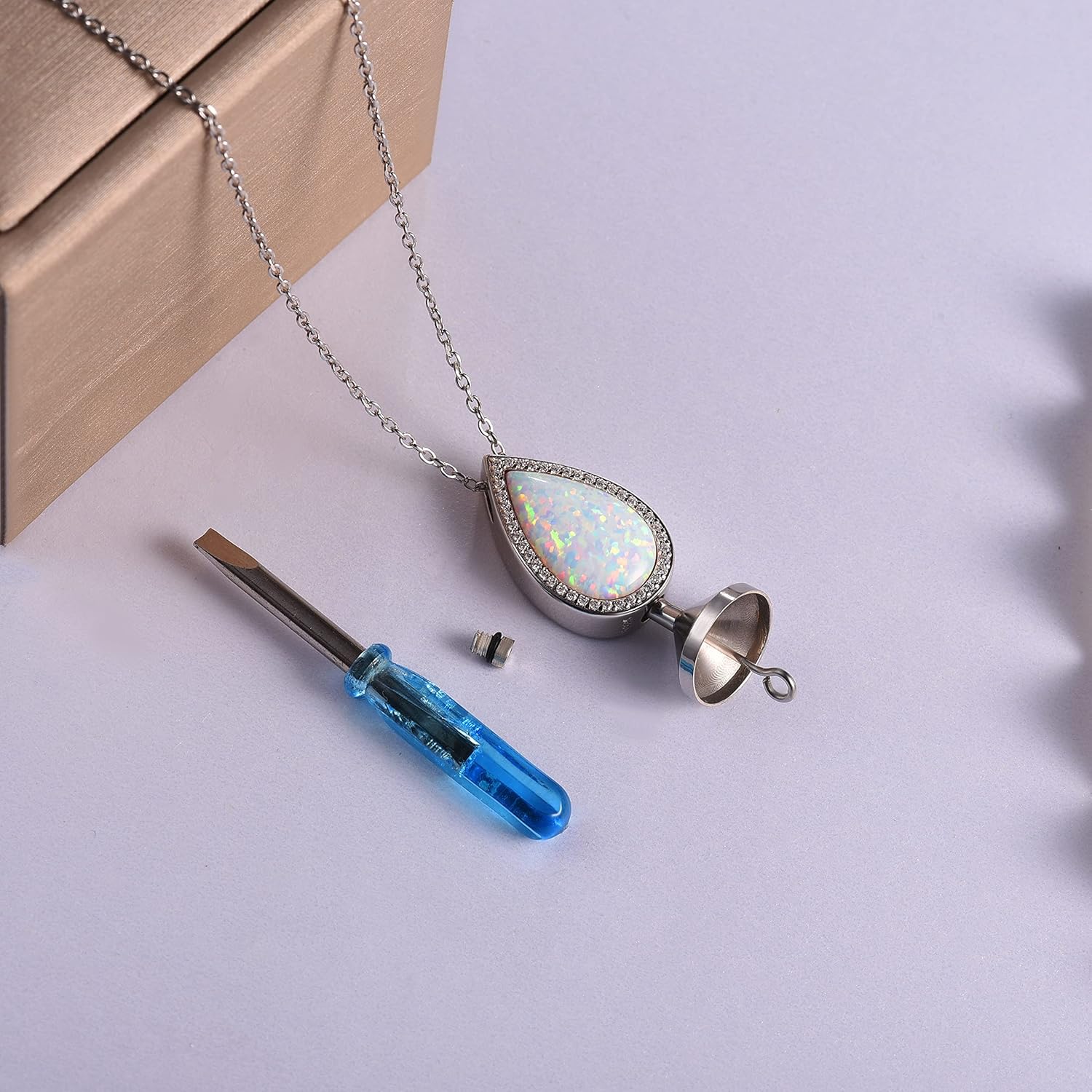 925 Sterling Silver Cremation Jewelry for Ashes Teardrop Urn Locket Jewelry for Ash Keepsake Urns Pendant Necklace for Ashes Memorial Jewelry Gifts - Image 5