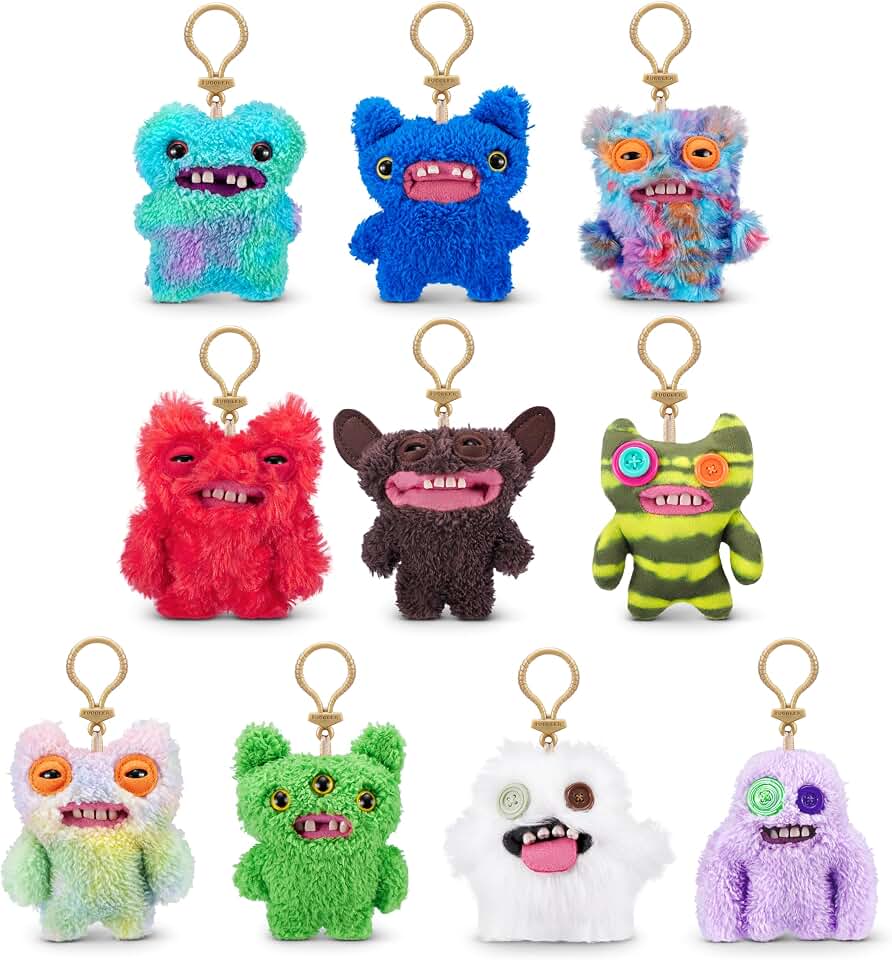 Fuggler Fuggler Key Rings Series 3 by ZURU Funny Ugly Monster, Plush, Collectible, Toy (3 Pack)