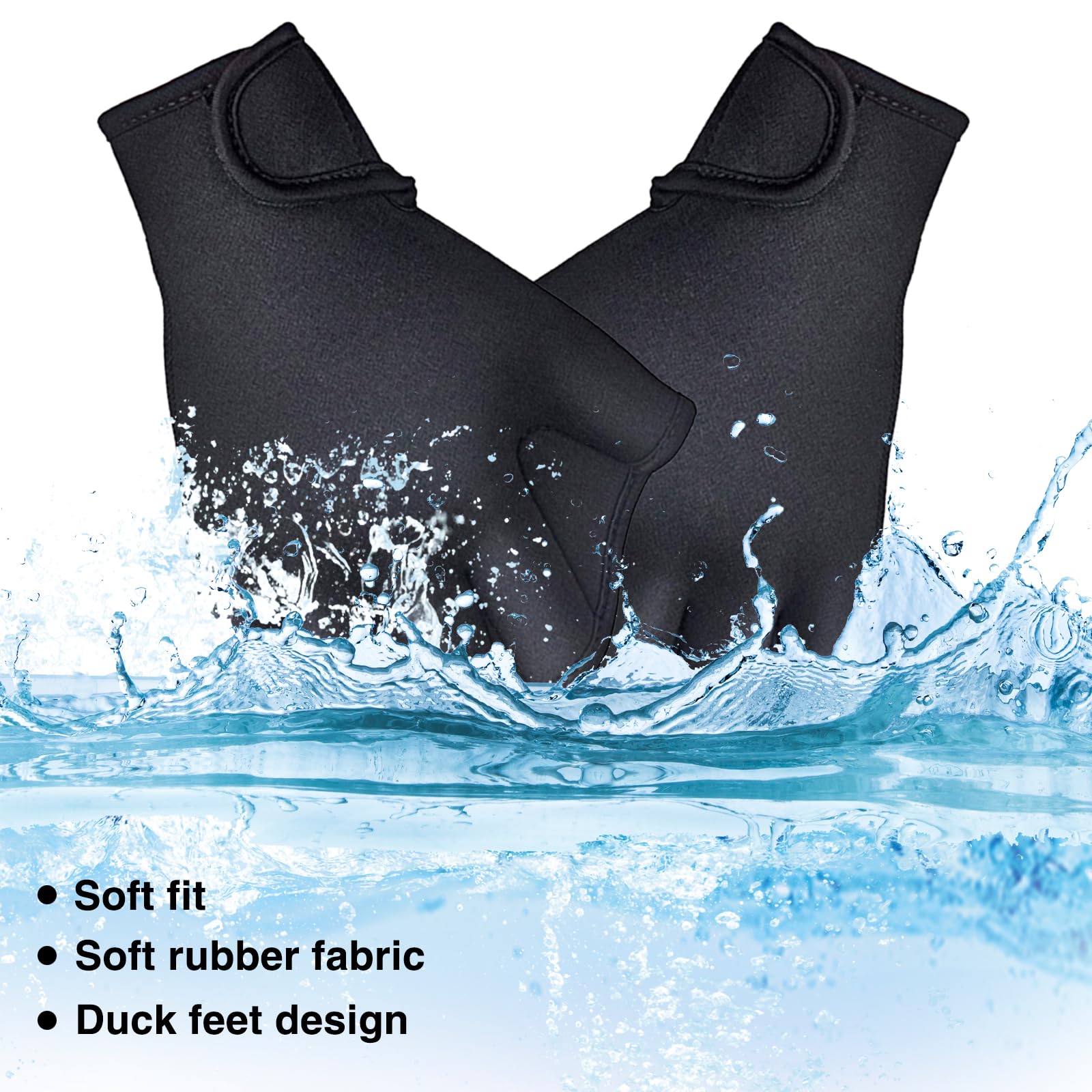 Aquatic Handschuhe 1 Paar,Schwimmhandschuhe Webbed Handschuhe Schwimmflossen Wasserdicht Schwimmhandschuhe mit Einstellbare Trageschlaufe Paddel Trainingsschwimm Handschuhe für Erwachsene (S)