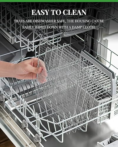 Miniatura 8 de GDOR El deshidratador de alimentos incluye pantalla de malla hoja de rollo de frutas recetas máquina deshidratadora de 5 bandejas con control de