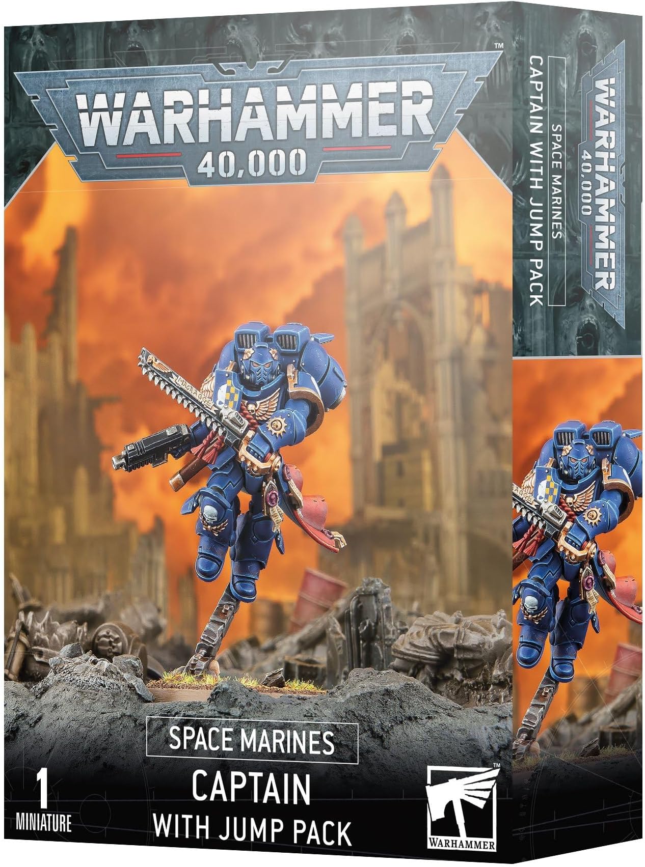 Games Workshop - Warhammer 40,000 - Space Marines: Captain with Jump Pack (2023 Edition), 48-17, Black