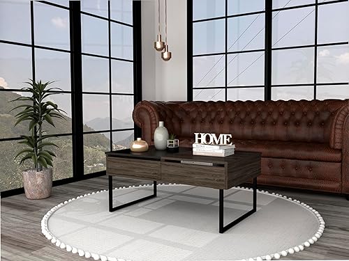 Lift Top Coffee Table, One Drawer, Dark Walnut