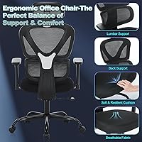 Vista 5 de Ergonomic Office Chair with Adjustable Headrest & 3D Armrests, High Back Mesh Desk Chair with Lumbar Support, Reclining Lock 97°-125°, Swivel