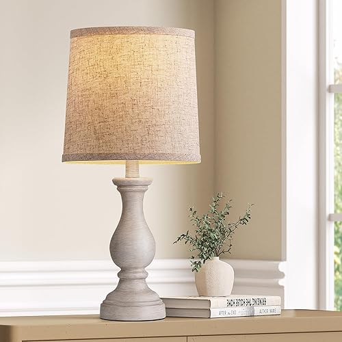 Miniatura 14 de Seealle Juego de 2 lámparas de mesa estilo granja, lámparas rústicas de dormitorio para sala de estar, lámpara de noche bohemia de 22 pulgadas para