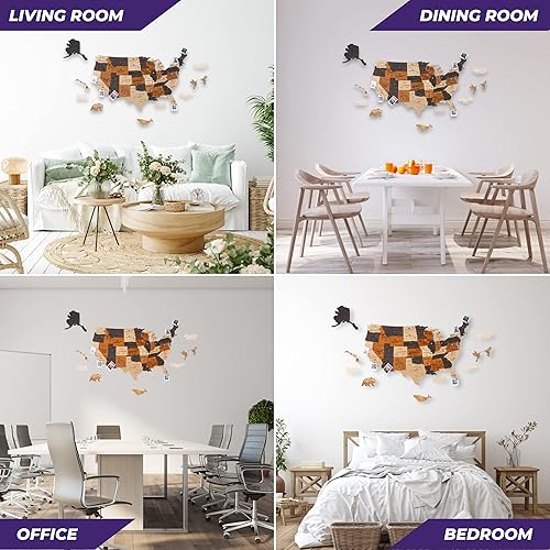 Miniatura 4 de Jabihome Arte de pared de madera 3D con alfileres, regalo para hombres, regalo para hombres, decoración de pared de oficina, decoración de pared de
