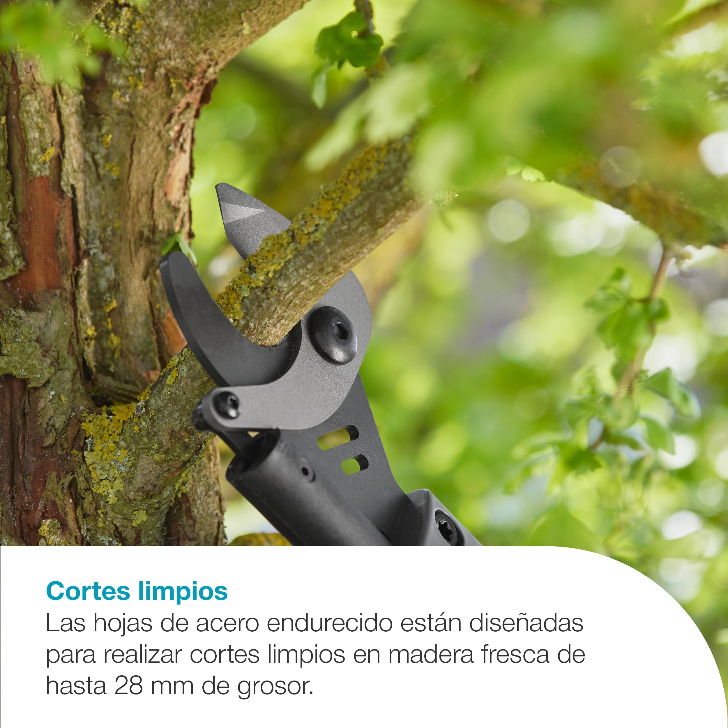 Gardena Set de cortarramas de batería EasyCut 110/18V P4A Set Listo para Usar: Corte sin Esfuerzo, hasta 2,5 m de Alcance, Ligero, Cuchillas de Acero, Sin Cable (14772-20)