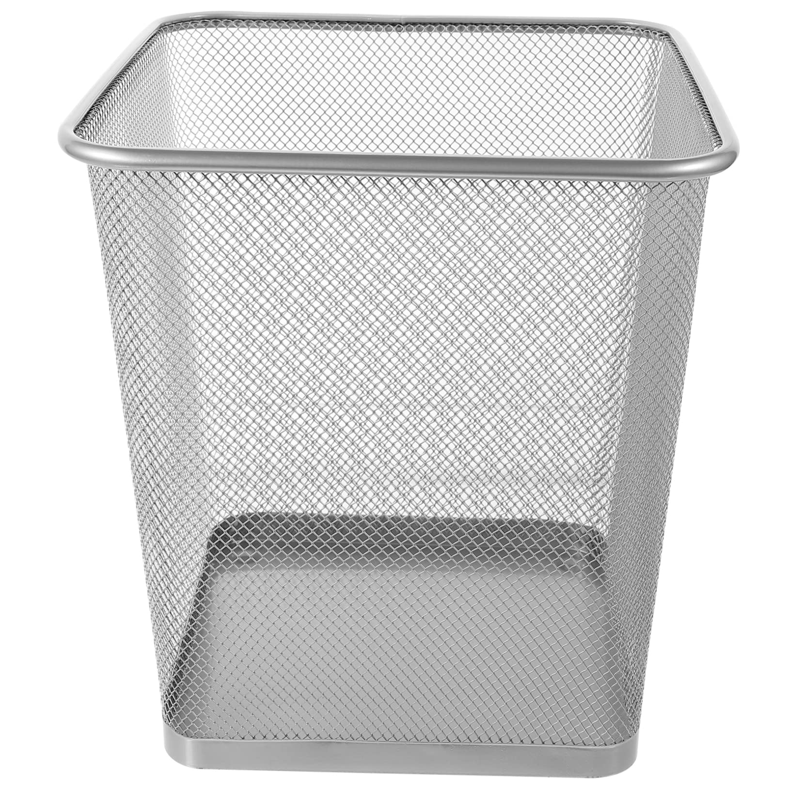 PartyKindom Metall Papierkorb aus Eisen mit Gitterdesign für Zuhause | Silber, Leicht zu Reinigen, Stabile Mesh Struktur, Schlafzimmer und Home Office