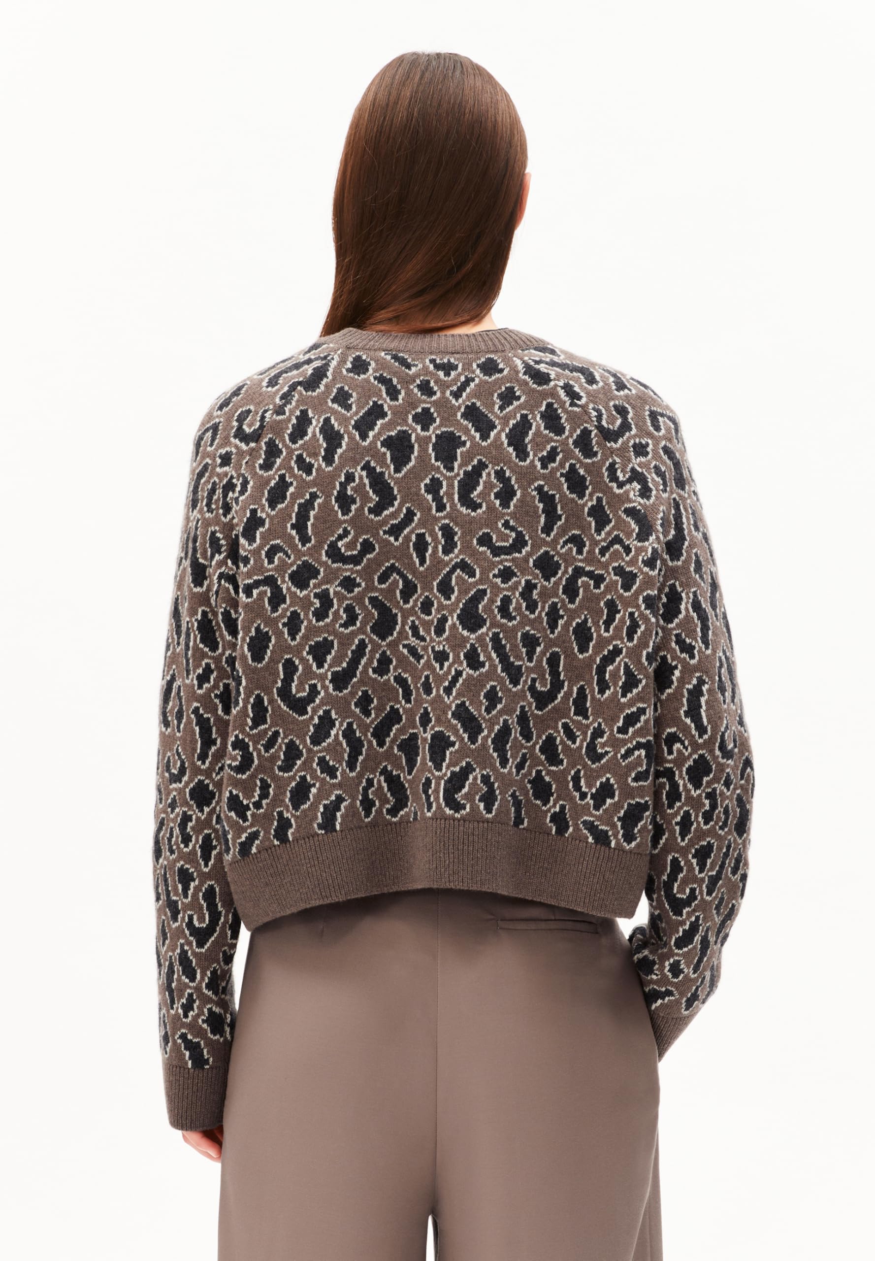 ARMEDANGELS Damen Pullover aus recyclem Bio-Woll Mix DILIRIAA LEOPAA Loose Fit