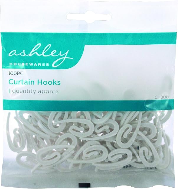 Ashley Curtain Hooks, White, 0