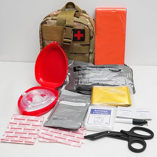 Miniatura 5 de Kit de primeros auxilios para trauma de emergencia, kit médico IFAK con torniquete, férula de 36 pulgadas, kit de control de sangrado
