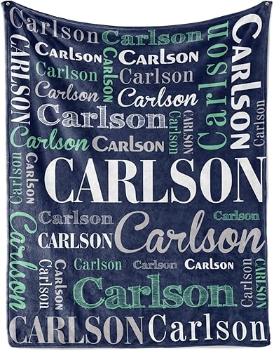 Miniatura 257 de Mantas personalizadas con nombre para niños, mantas de bebé personalizadas para niños y niñas, manta de nombre personalizada súper suave para niños