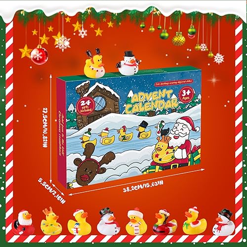 Miniatura 2 de Calendario de Adviento 2023, juego de pato de goma de 24 días de Navidad, juguetes divertidos para niños, niñas, niños y niños pequeños, regalos de