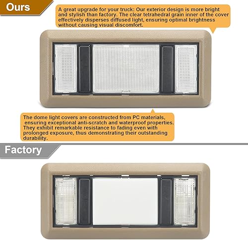 Miniatura 3 de ModitoFix Map Dome Light Lens Cubierta interior transparente para techo interior compatible con K1500 K2500 C1500 C2500 1988-2000, Chevy Silverado